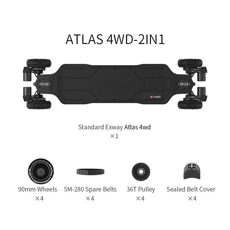 Exway Atlas Carbon 4WD Electric Skateboard