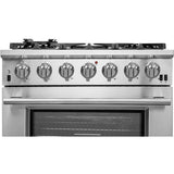 Forno Appliace Package - 36 Inch Gas Burner/Electric Oven Pro Range, Wall Mount Range Hood, Refrigerator, Microwave Drawer, Dishwasher, AP-FFSGS6187-36-8