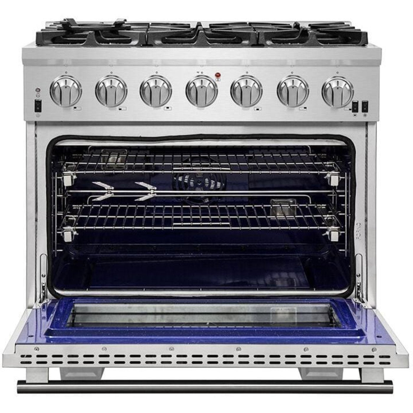 Forno Appliance Package - 36 Inch Gas Burner/Electric Oven Pro Range, Wall Mount Range Hood, Microwave Drawer, Dishwasher, AP-FFSGS6187-36-W-6