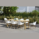 Midtown Concept Klarion Teak Table & Chamonix Carver Armchair - KLARION_6CHAMARM