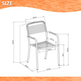 Midtown Concept Orlando Teak FinishTable & 6 Portbyron Grey Armchairs - ORL_6PORTB_GR