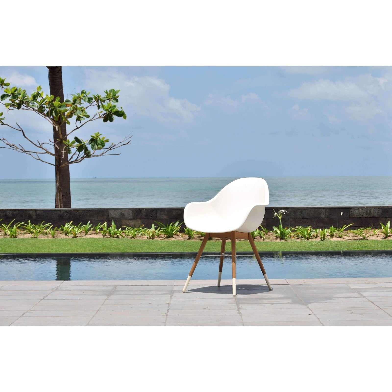 Midtown Concept Klarion Teak Table & Chamonix Carver Armchair - KLARION_6CHAMARM