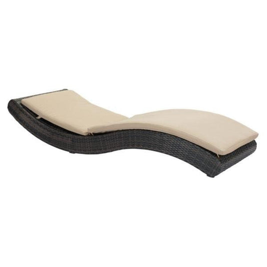 27.5" X 78.5" X 14" Brown And Beige Synthetic Weave Beach Chaise Lounge - 296297