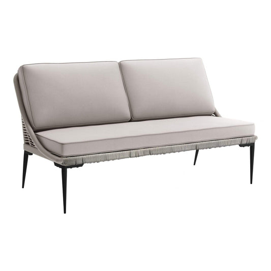 66.1" x 31.5" x 35" Black & Dark Gray, Steel & Rope, Sofa - 364710