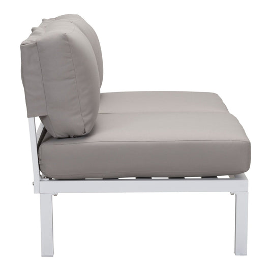 55.9" x 30.3" x 28.7" White & Gray, Polyresin, Powder Coated Aluminum, Loveseat - 364695