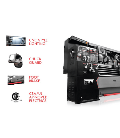 JET Elite Lathe E-1236VS with ACU-RITE 203 DRO - JT9-892303