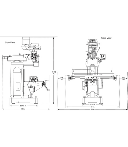 JET Elite EVS-949 Mill with X-Axis JET Powerfeed - JT9-894300