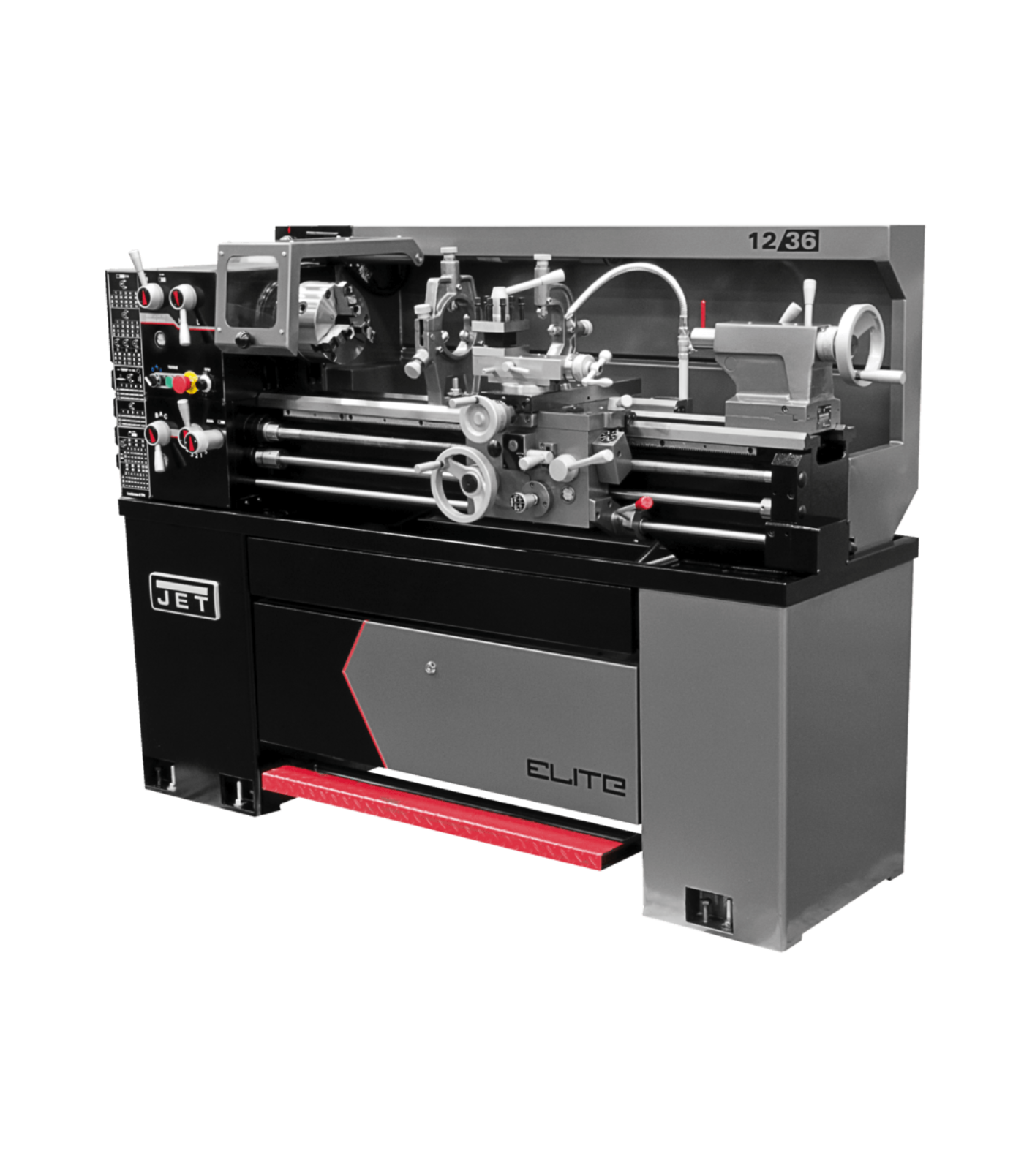 JET Elite Lathe E-1236VS with ACU-RITE 203 DRO with Taper Attachment and Collet Closer - JT9-892306